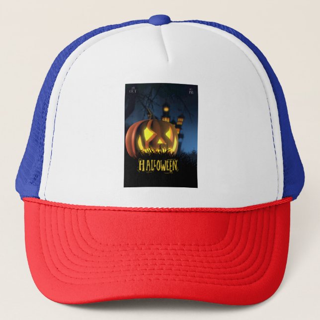 Casquette Chapeau rouge/blanc/bleu Halloween (Devant)