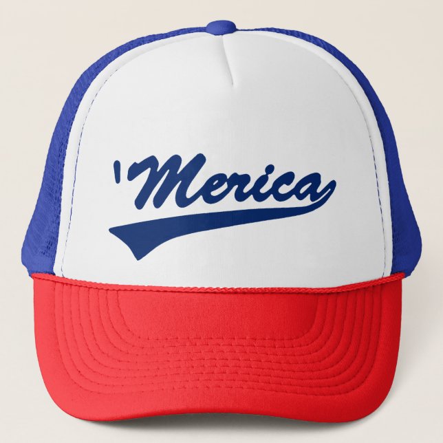Casquette Chapeau rouge blanc et bleu Merica Swoosh (Devant)