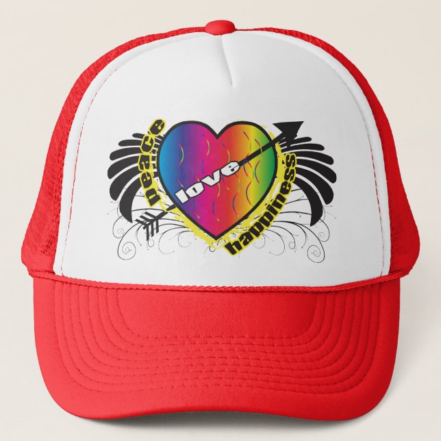 Casquette Chapeau Rouge Cœur d'Amour (Devant)