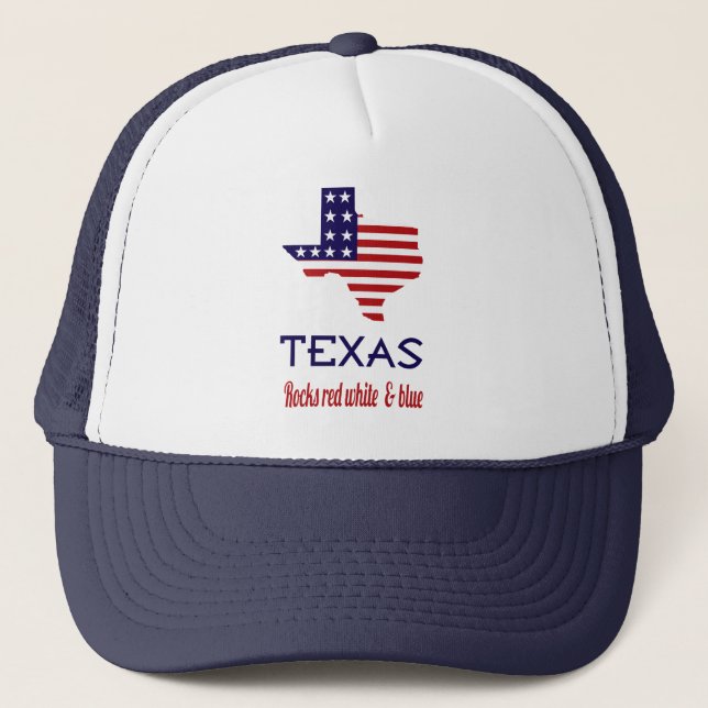 Casquette Chapeau Texas Rocks Red White & Blue (Devant)