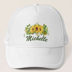 Casquette Chapeau Tournesol Trucker avec nom personnalisable
