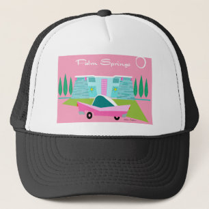 Casquette Chapeau Trucker Retro Pink Palm Springs