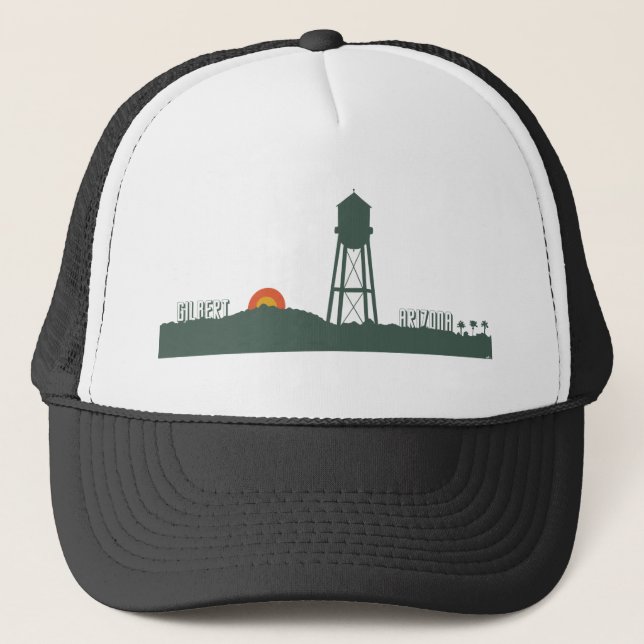 Casquette Chapeau vintage Gilbert Arizona camionneur (Devant)