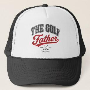 Casquette : Chapeau vintage golf noir rouge pour papa Fête d
