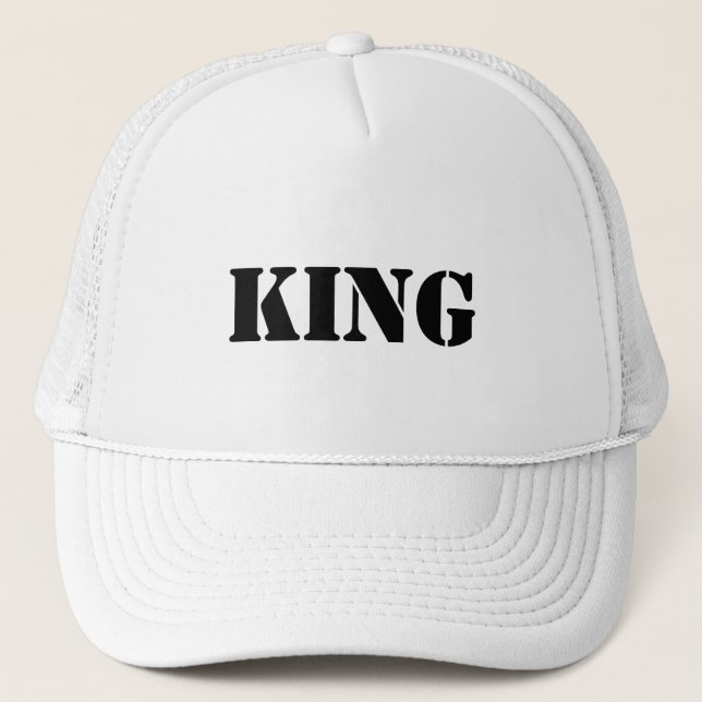 Casquette Chapeaux de camionnette blanc personnalisées King  (Devant)