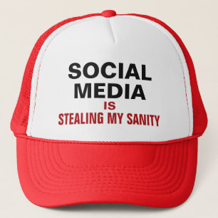 Casquette Chapeaux de camionneur drôle "médias sociaux"