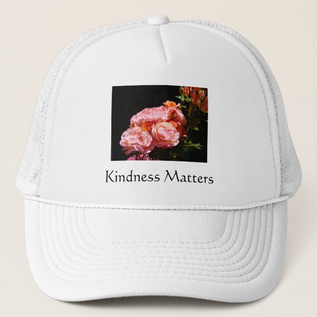 Casquette Chapeaux Fleurs Rose Roseaux Kindness Matters! (Devant)
