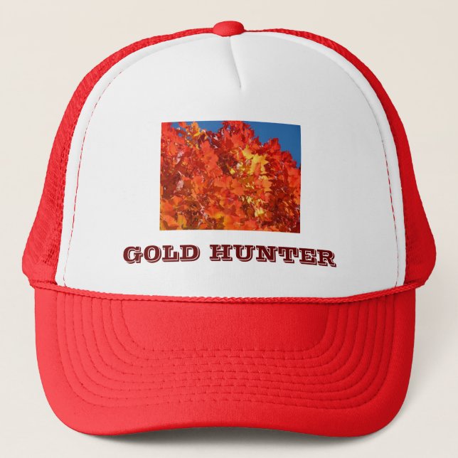 Casquette Chapeaux GOLD HUNTER Rouge Orange Jaune Feuilles (Devant)