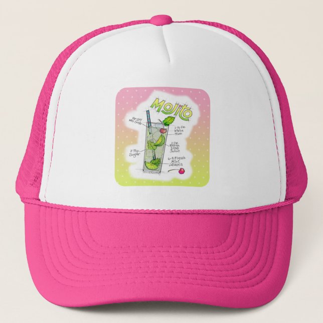 CASQUETTE CHAPEAUX - RECETTE COCKTAIL MOJITO ART (Devant)
