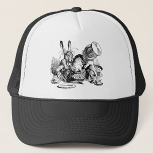 Casquette Chapelier fou et lièvres de mars trempant le loir