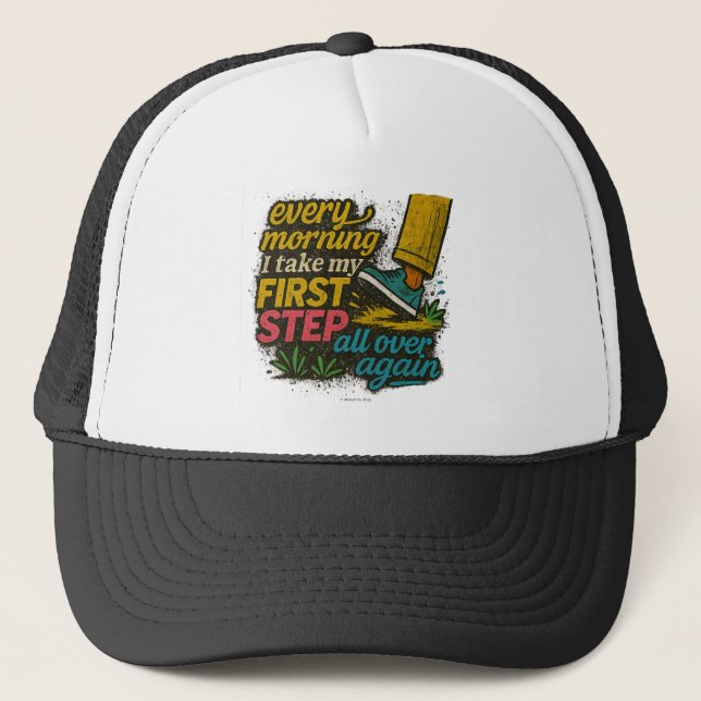Casquette Chaque matin, je fais mon premier pas -  (Devant)