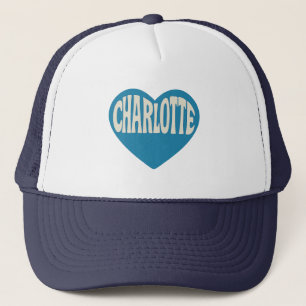 Casquette Charlotte NC Retro Heart Design - Police Vintage