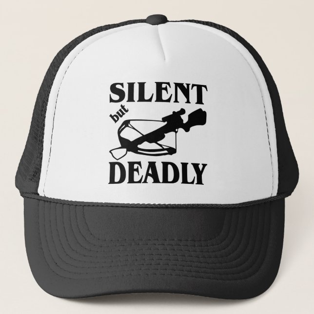 Casquette Chasse silencieuse mais mortelle d'arbalète (Devant)