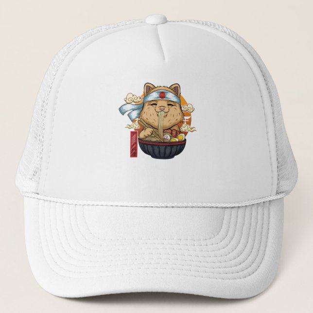 Casquette Chat alimentaire asiatique (Devant)