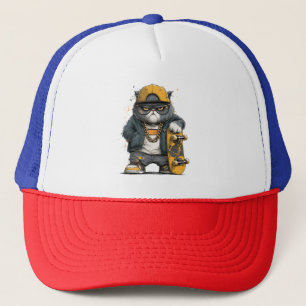 Casquette Chat anthropomorphique cool en Hip hop Attire