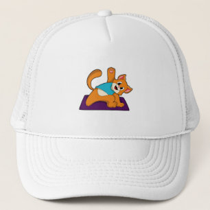Casquette Chat au Yoga avec tapis de Yoga