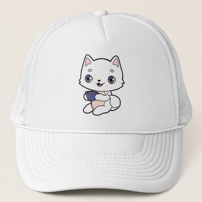 Casquette Chat avec Coupe de Café (Devant)