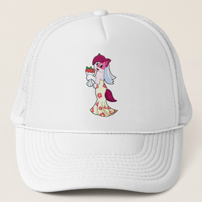 Casquette Chat avec robe Mariage & Bund de Fleur (Devant)