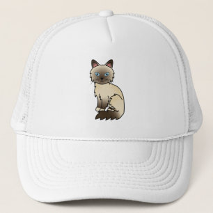 Casquette Chat Birman / Ragdoll au point chocolat