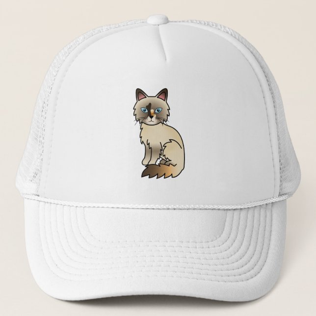 Casquette Chat Birman / Ragdoll au point tortie (Devant)
