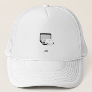 Casquette Chat Blanc Dormir Sur Le Chapeau Du Camion Ordinat