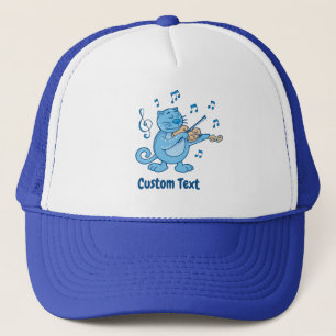 Casquette Chat bleu avec chapeau de camion violon