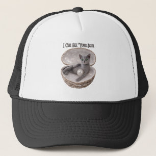 Casquette Chat Bleu Russe - Je peux voir ton âme