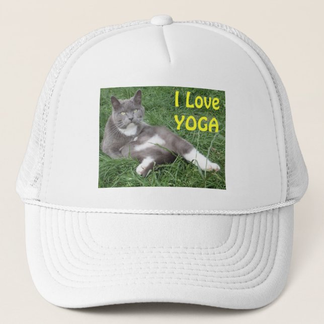 Casquette Chat Chapeau J'aime Yoga (Devant)