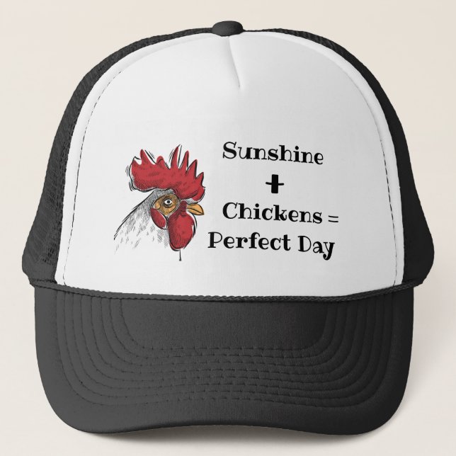Casquette Chat-Chicken Chicken Sunshine+Poulets=Jour parfait (Devant)