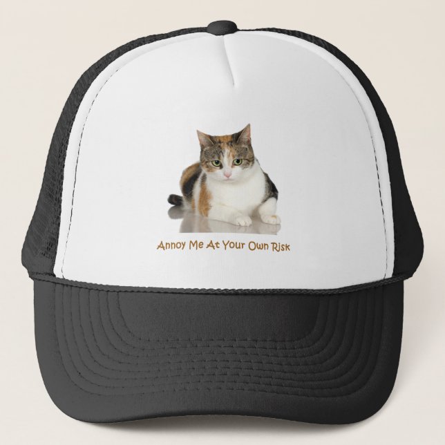 Casquette Chat de calicot : Ennuyez-moi à vos risques et (Devant)
