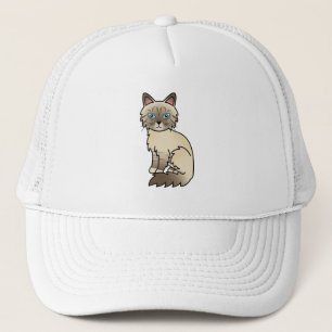 Casquette Chat de dessin animé Birman / Ragdoll au point tab