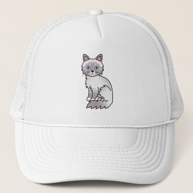 Casquette Chat de dessin animé Lilac Point Tabby Birman / Ra (Devant)