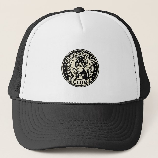 Casquette Chat de fin d'études Chat drôle Graphique - Chat d (Devant)