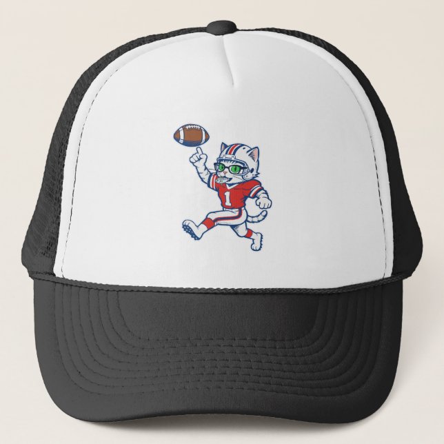 Casquette Chat de foot drôle (Devant)