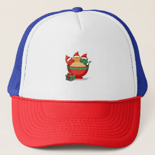Casquette Chat de Noël Ramen Santa Anime Miaou Kitty Miaou C