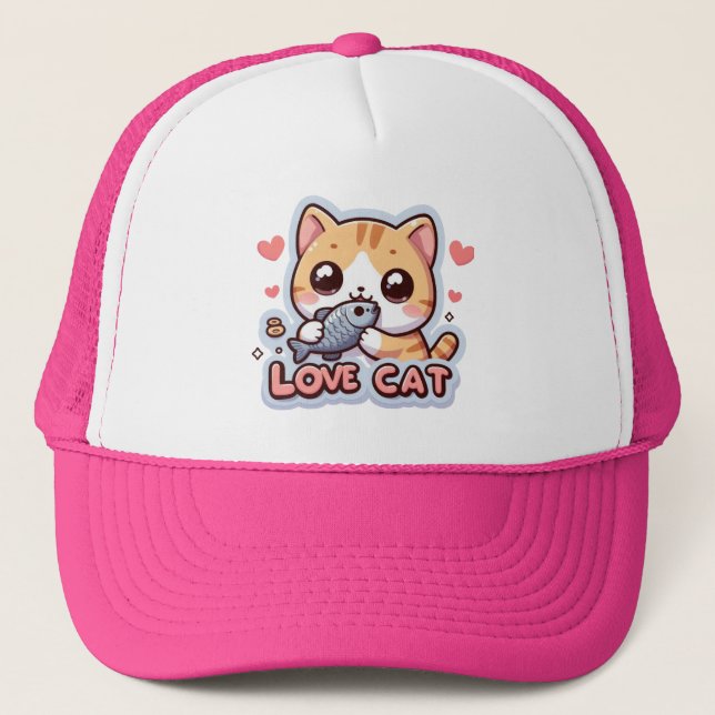 Casquette Chat drôle amour Chat (Devant)