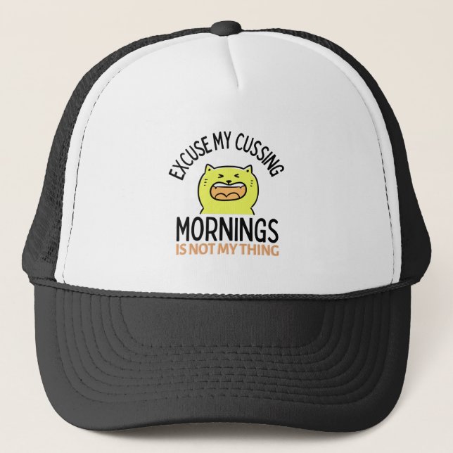 Casquette Chat drôle de sarcastique jaune | Zazzle (Devant)