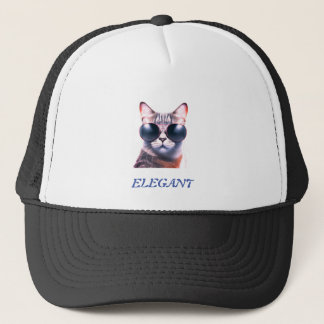 Casquette chat élégant avec lunettes de soleil Chapeau de ca