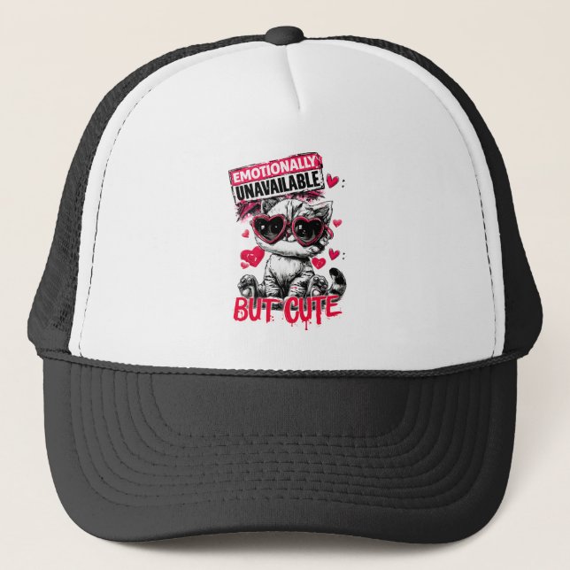 Casquette Chat émotionnellement indisponible mais mignon ave (Devant)