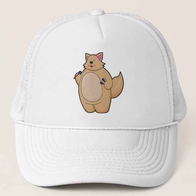 Casquette Chat en tant que joueur de fléchettes (Devant)