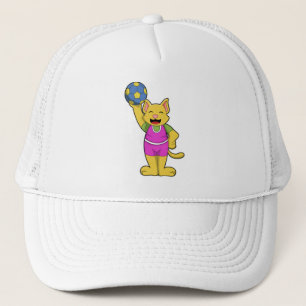 Casquette Chat en tant que joueur de handball avec Handball