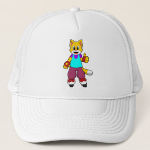 Casquette Chat en tant que Patinage avec Patins en ligne