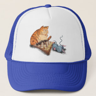 Casquette Chat et souris Jouer aux échecs Dessin drôle
