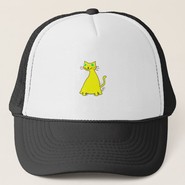 Casquette Chat gras jaune (Devant)