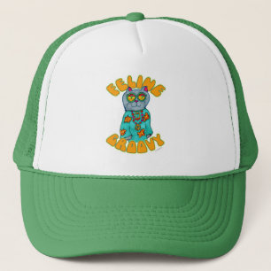 Casquette Chat Hippie Groovy Félin Art Slogan