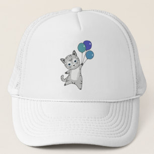 Casquette Chat Kitten Ballons mignons Animaux Gris Chats