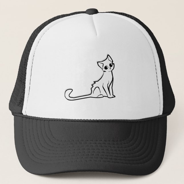 Casquette Chat Kitty Animal Cute Vector Clipart Sticker (Devant)