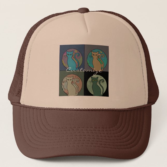 Casquette Chat Lady Multi Chats assis Thunder_Cove (Devant)