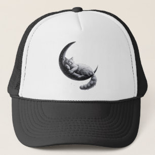 Casquette Chat Lune Dormir - Art Esthétique Dreamy