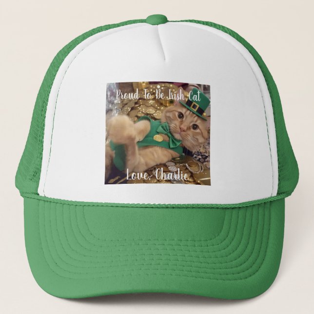Casquette Chat lutin de la Saint-Patrick  (Devant)
